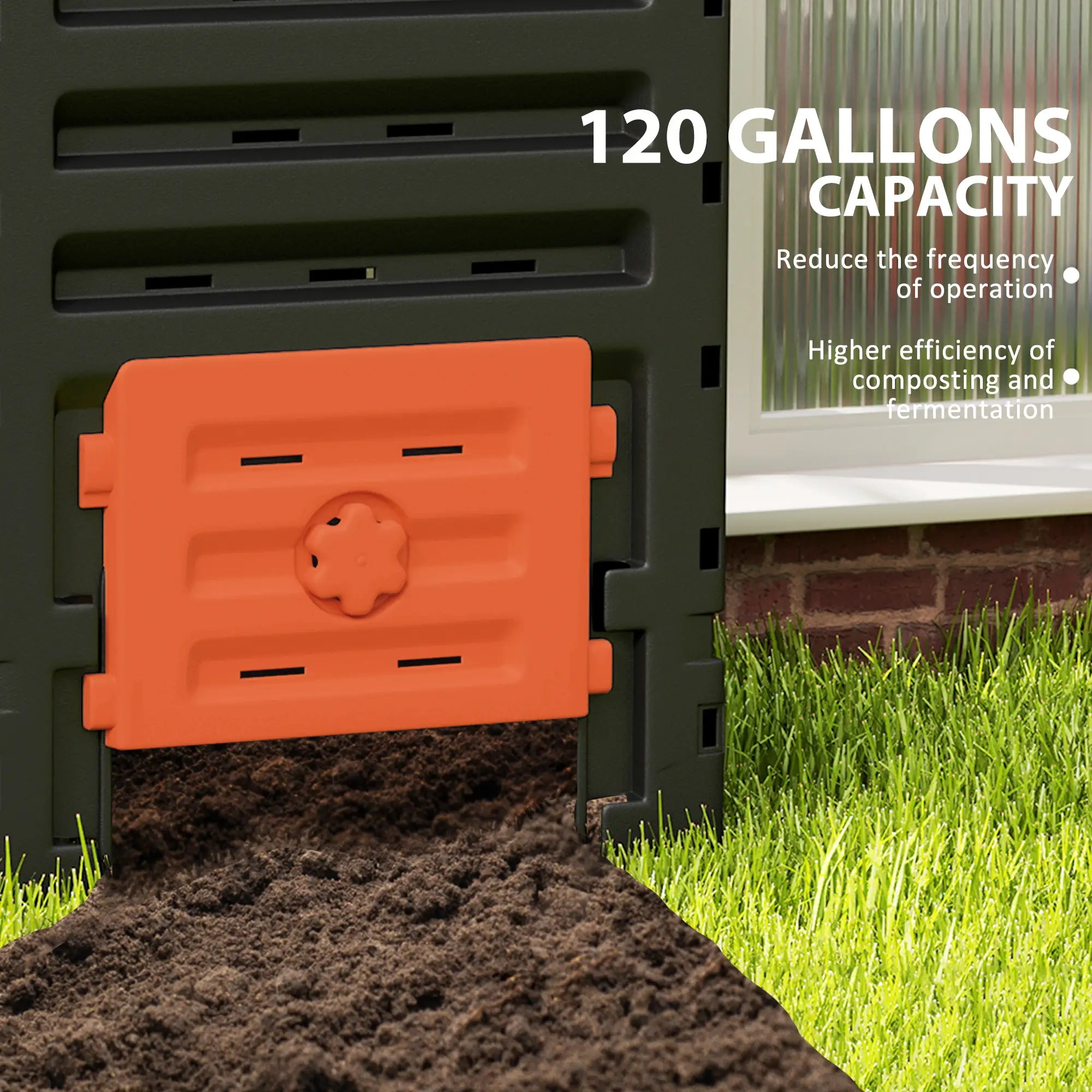Compost Bin, Garden Composter, 120 Gallon (450L), Orange Garden Accessories at Gallery Canada