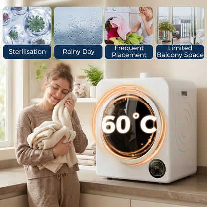 Clothes Dryer with 6 Drying Modes, Laundry Dryer with Stainless Steel Tub 18 lbs, White