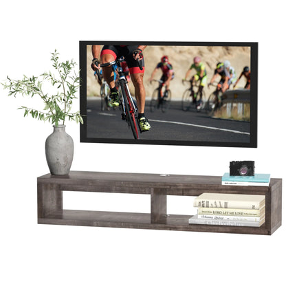 Floating TV Stand for 50" TVs, Wall Mounted, Wood Grain, Dark Grey TV Stands Dark Grey with Wood Grain at Gallery Canada
