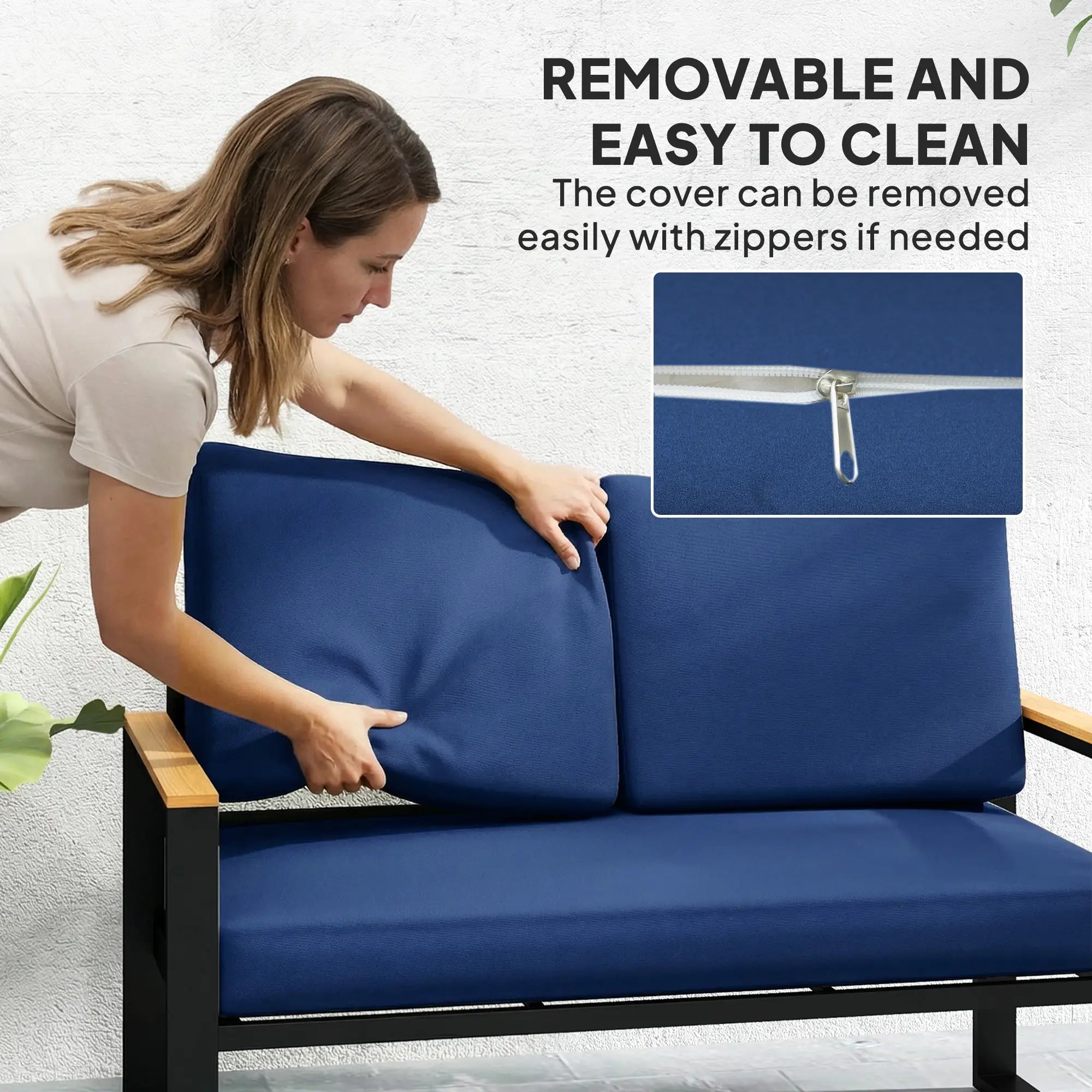 2 Seater Outdoor Seat Cushions, 5