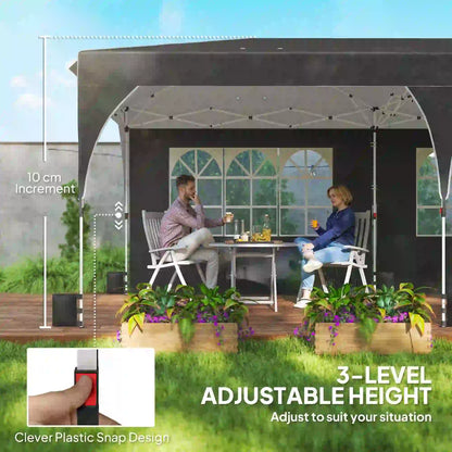 10 x 20 ft Pop Up Canopy Tent, Reflective Strips, UPF 50+, 6 Sandbags, Black Pop Up Canopies at Gallery Canada
