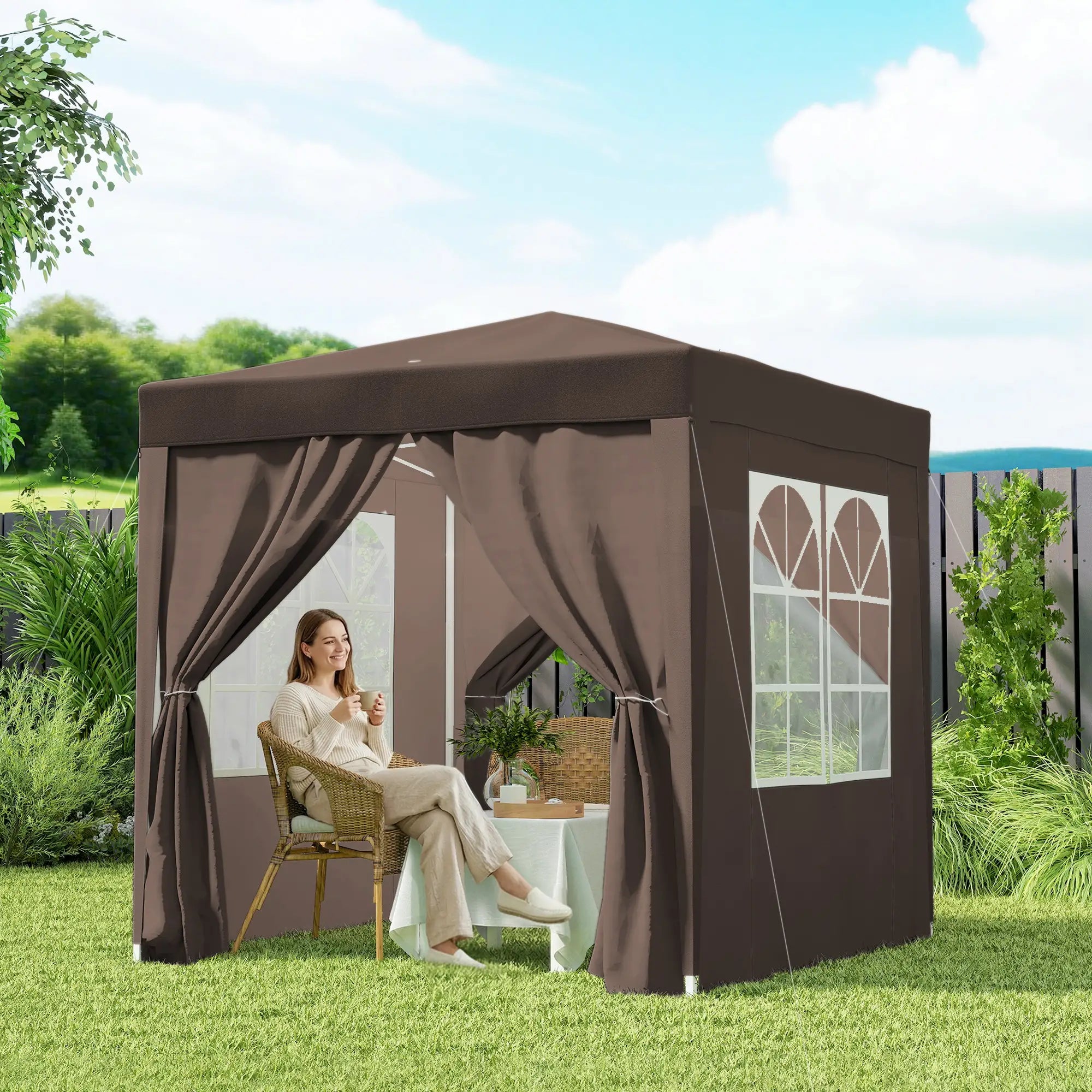 6.6'x6.6' Pop Up Canopy Tent, Instant Sun Shelter Gazebo, Coffee Pop Up Canopies at Gallery Canada