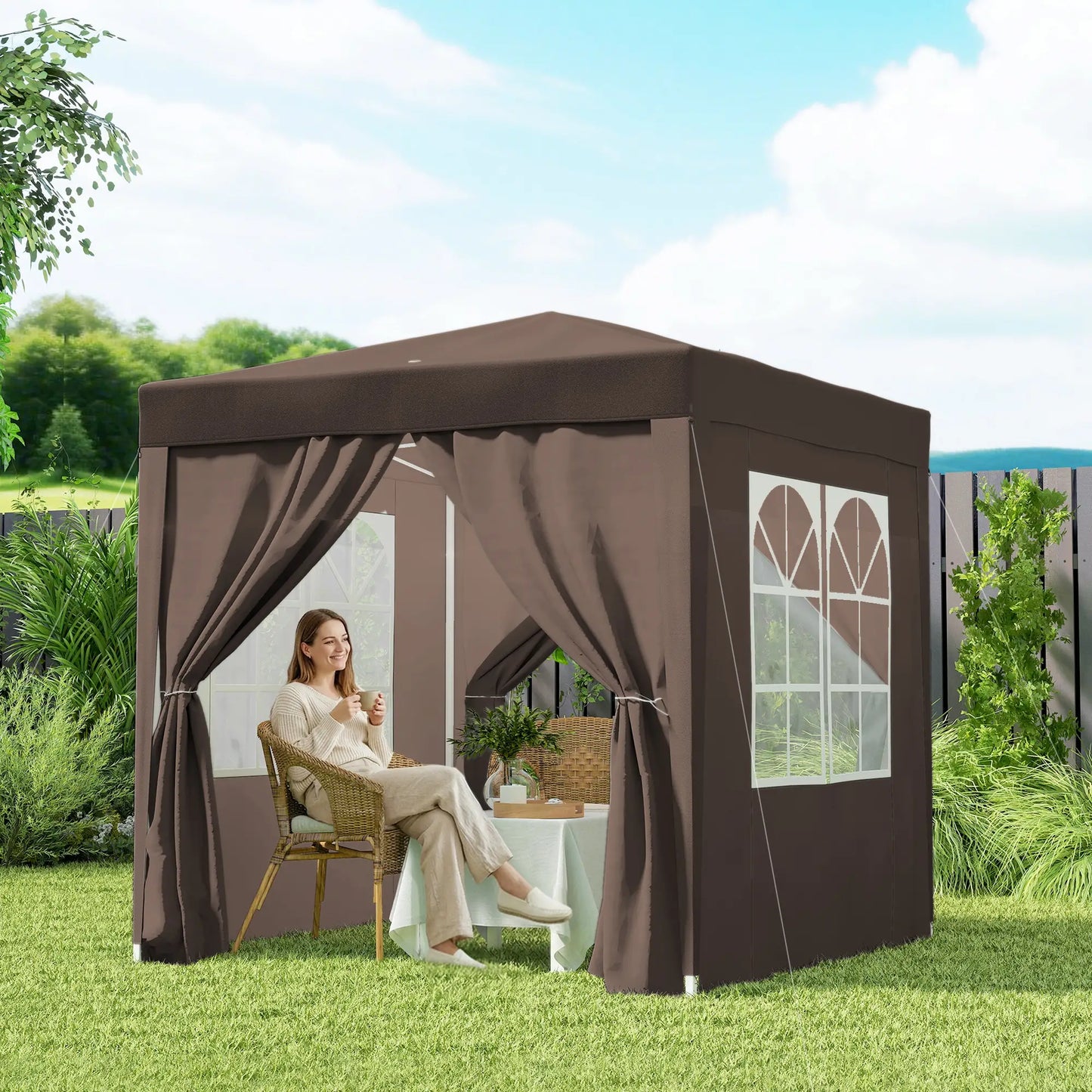 6.6'x6.6' Pop Up Canopy Tent, Instant Sun Shelter Gazebo, Coffee Pop Up Canopies at Gallery Canada