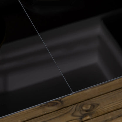 Aluminum Outdoor Dining Table, 59" x 35", Tempered Glass Top, Black Patio Dinning Tables at Gallery Canada