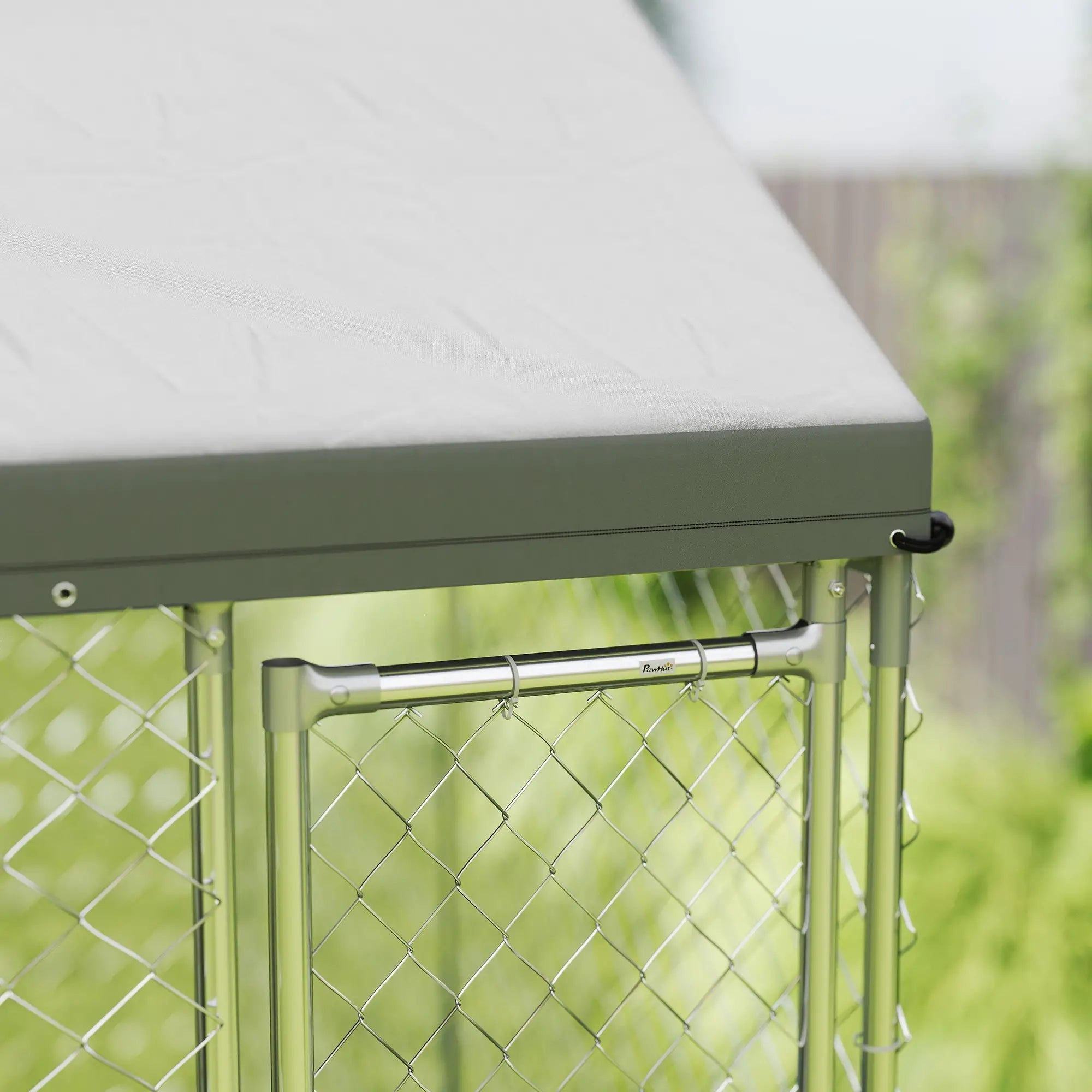 Heavy Duty Galvanized Steel Outdoor Dog Kennel with Waterproof Roof, Safety Lockable Latch System, 9.2' x 7.5' x 7.2' Dog Kennels at Gallery Canada