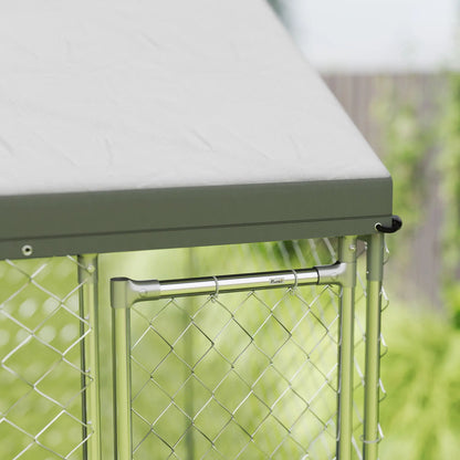 Heavy Duty Galvanized Steel Outdoor Dog Kennel with Waterproof Roof, Safety Lockable Latch System, 9.2' x 7.5' x 7.2' Dog Kennels at Gallery Canada