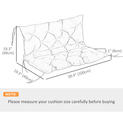 2-Seater Garden Bench Cushion, Swing Chair Mat Replacement, 39.4"x38.6", Khaki Patio Chair Cushions at Gallery Canada