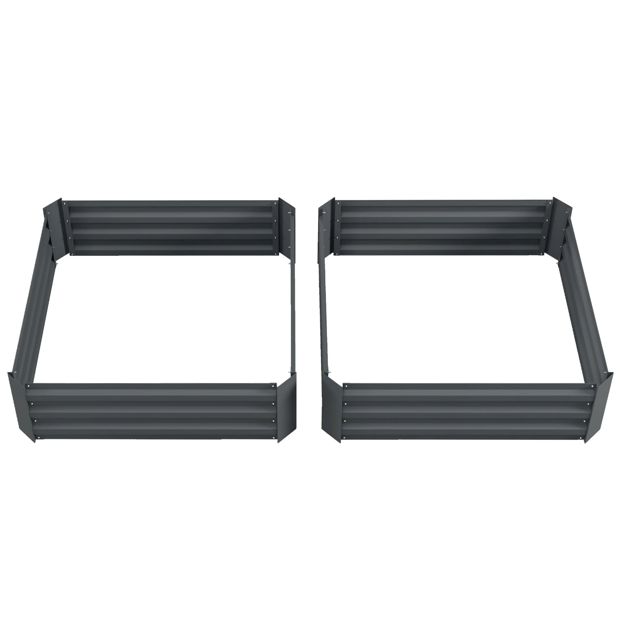 Raised Garden Bed Set, Steel Elevated Planter Box, 39