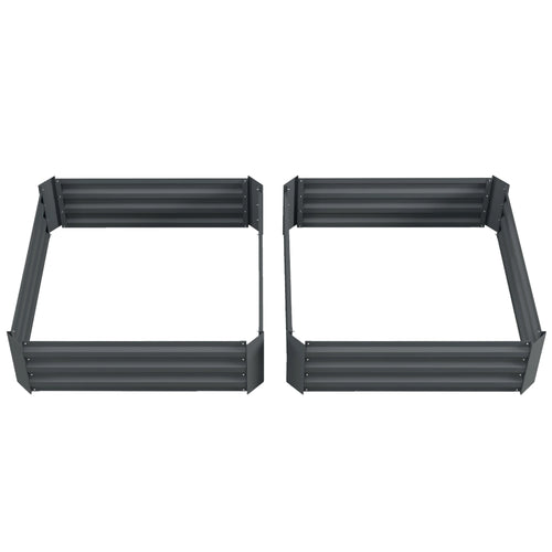 Raised Garden Bed Set, Steel Elevated Planter Box, 39