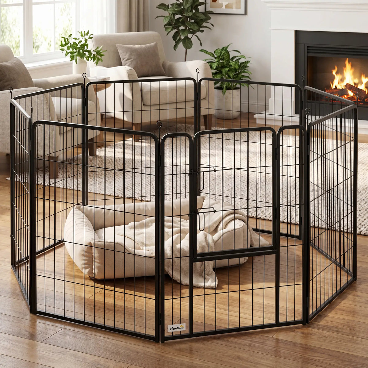 39" Parc pour chien, portable pliable 8 panneaux, intérieur extérieur, grands chiens