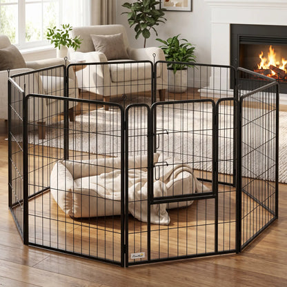 39" Parc pour chien, portable pliable 8 panneaux, intérieur extérieur, grands chiens