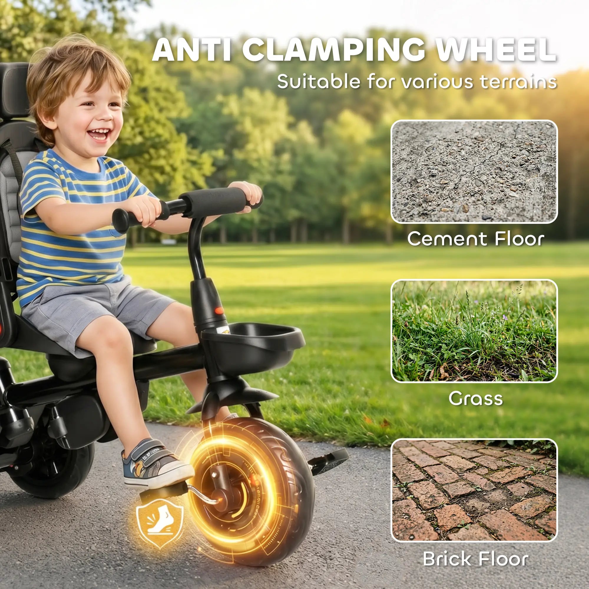 Kids Tricycle, 4 In 1 Trike, Adjustable Seat, Removable Canopy, Grey Tricycles for Kids at Gallery Canada