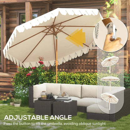 9 ft Outdoor Patio Umbrella, Push Button Tilt Crank, Cream White Sun Umbrellas at Gallery Canada