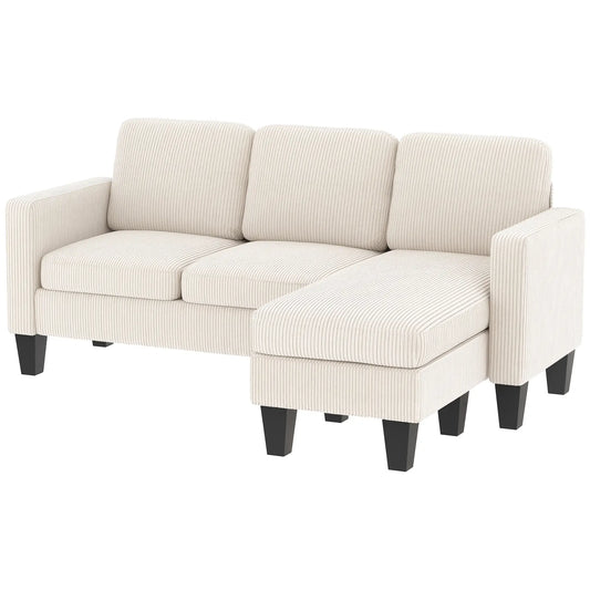 L Shaped Sectional Sofa, With Chaise Or Ottoman, Cream White 3-Seater Sofas Cream at Gallery Canada