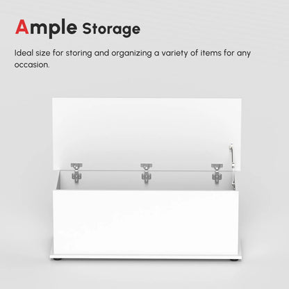 39.5" Storage Chest, 2 Safety Hinges, Flip-Top Lid, White Storage Cabinets at Gallery Canada