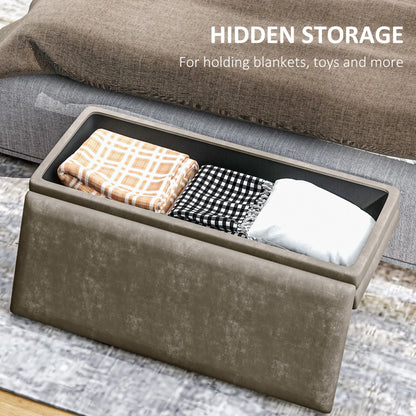 Velvet Upholstered Bench, Thick Padded Seat, Steel Legs, Beige Storage Ottomans & Benches at Gallery Canada