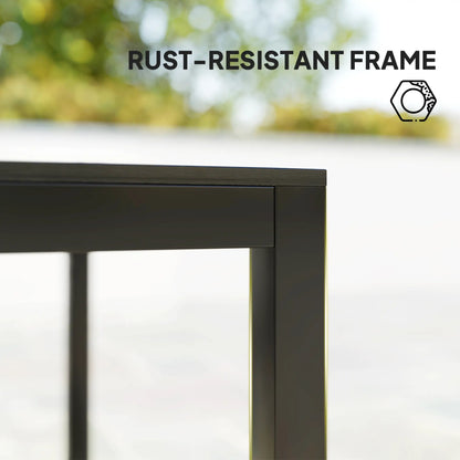 Square Outdoor Dining Table, 4-Person, Aluminum Steel Frame, Black Patio Dinning Tables at Gallery Canada