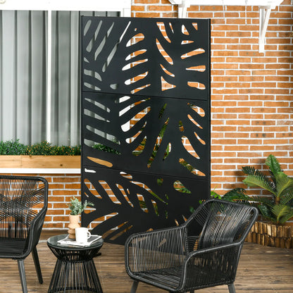 Freestanding Outdoor Privacy Screen, Metal Divider for Garden, Backyard, Black Side Awnings at Gallery Canada