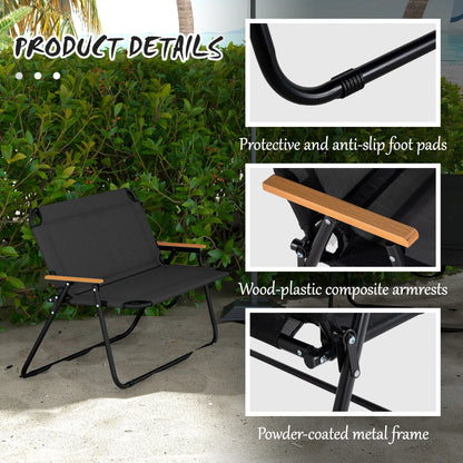 2-Seat Folding Camping Chair, Mesh Fabric, Black Patio Chairs at Gallery Canada