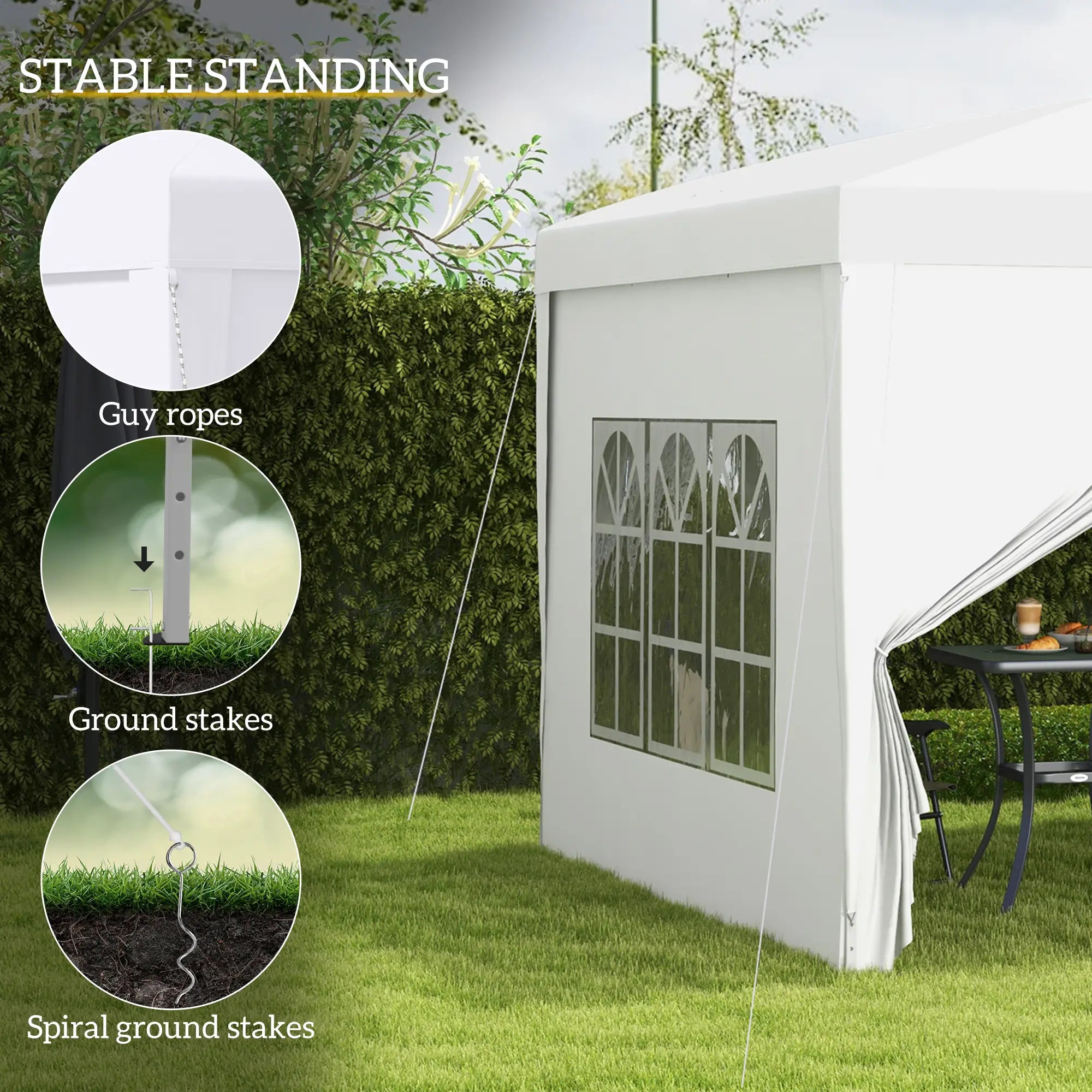 9.7' x 9.7' Outdoor Pop Up Tent, Wedding Gazebo Canopy, White Pop Up Canopies at Gallery Canada