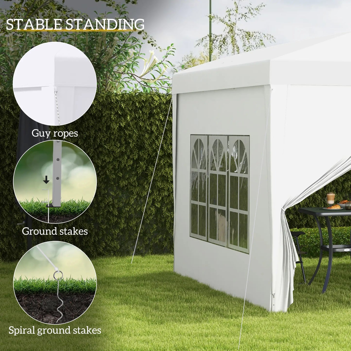 9.7' x 9.7' Outdoor Pop Up Tent, Wedding Gazebo Canopy, White Pop Up Canopies at Gallery Canada