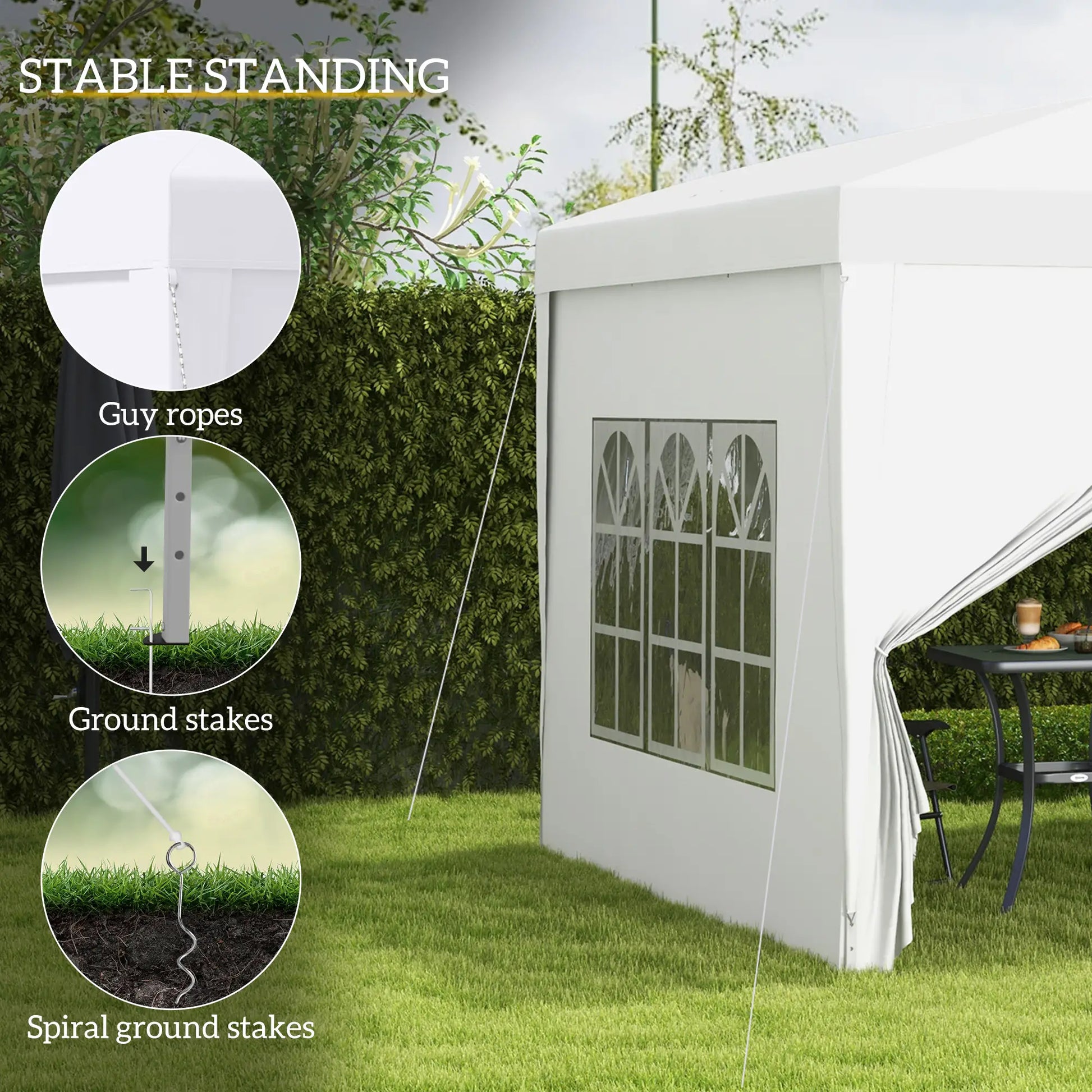 9.7' x 9.7' Outdoor Pop Up Tent, Wedding Gazebo Canopy, White Pop Up Canopies at Gallery Canada