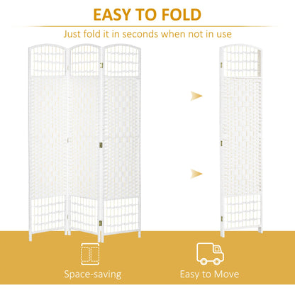 3 Panel Folding Room Divider, Portable Privacy Screen, White Room Dividers at Gallery Canada