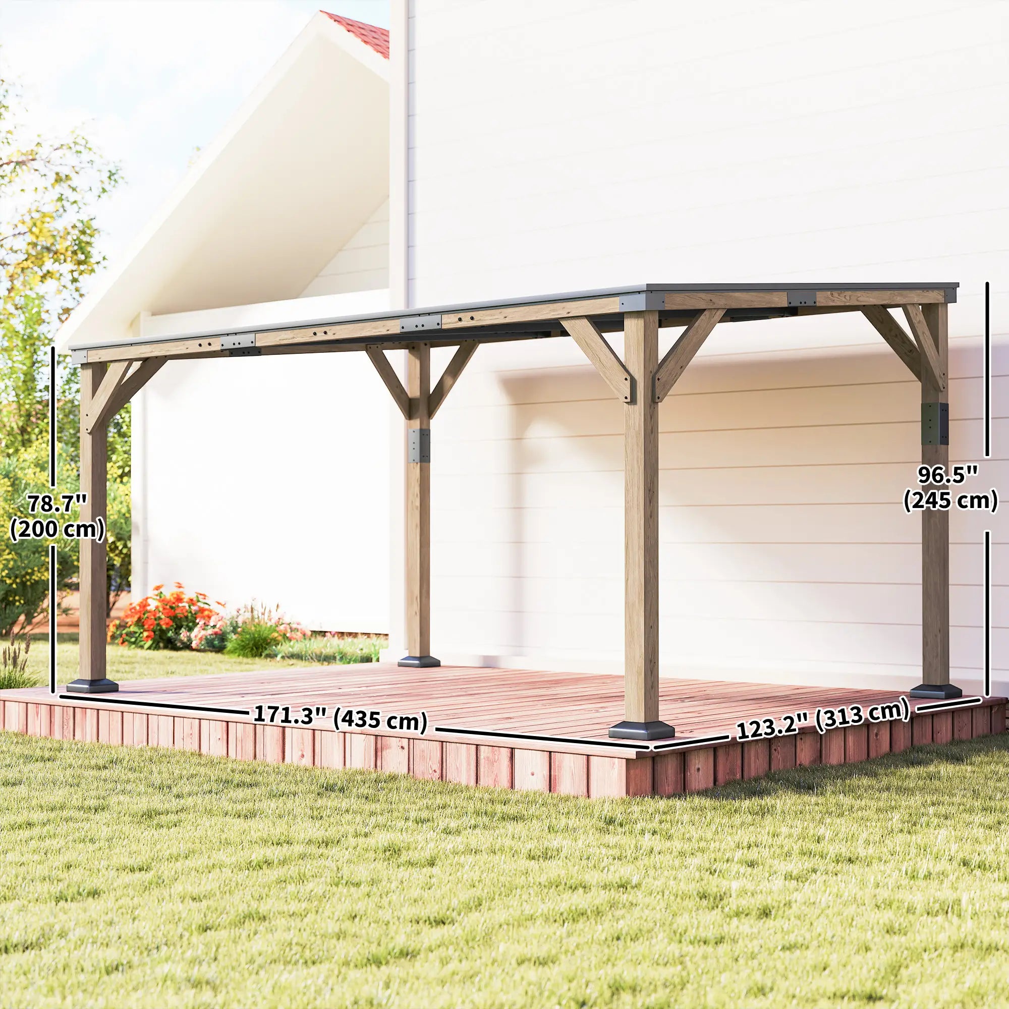 14' x 10' Galvanized Steel Hardtop Gazebo, Dark Grey Pergolas at Gallery Canada