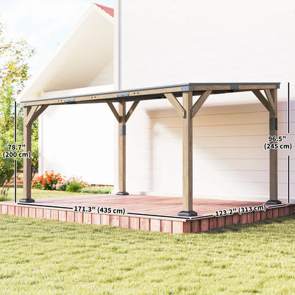 14' x 10' Galvanized Steel Hardtop Gazebo, Dark Grey Pergolas at Gallery Canada