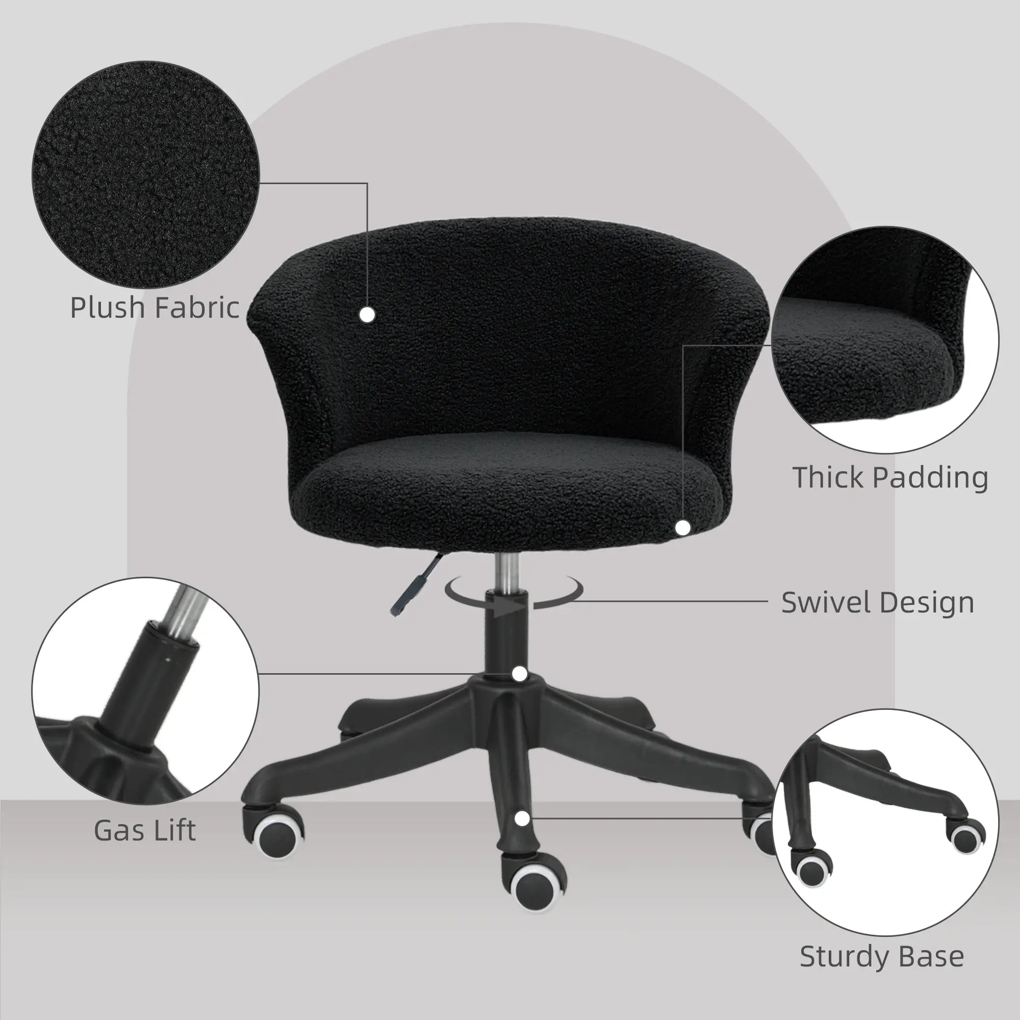 Armless Office Chair, Adjustable Height, Swivel Wheels, Mid Back, Black Task Chairs at Gallery Canada