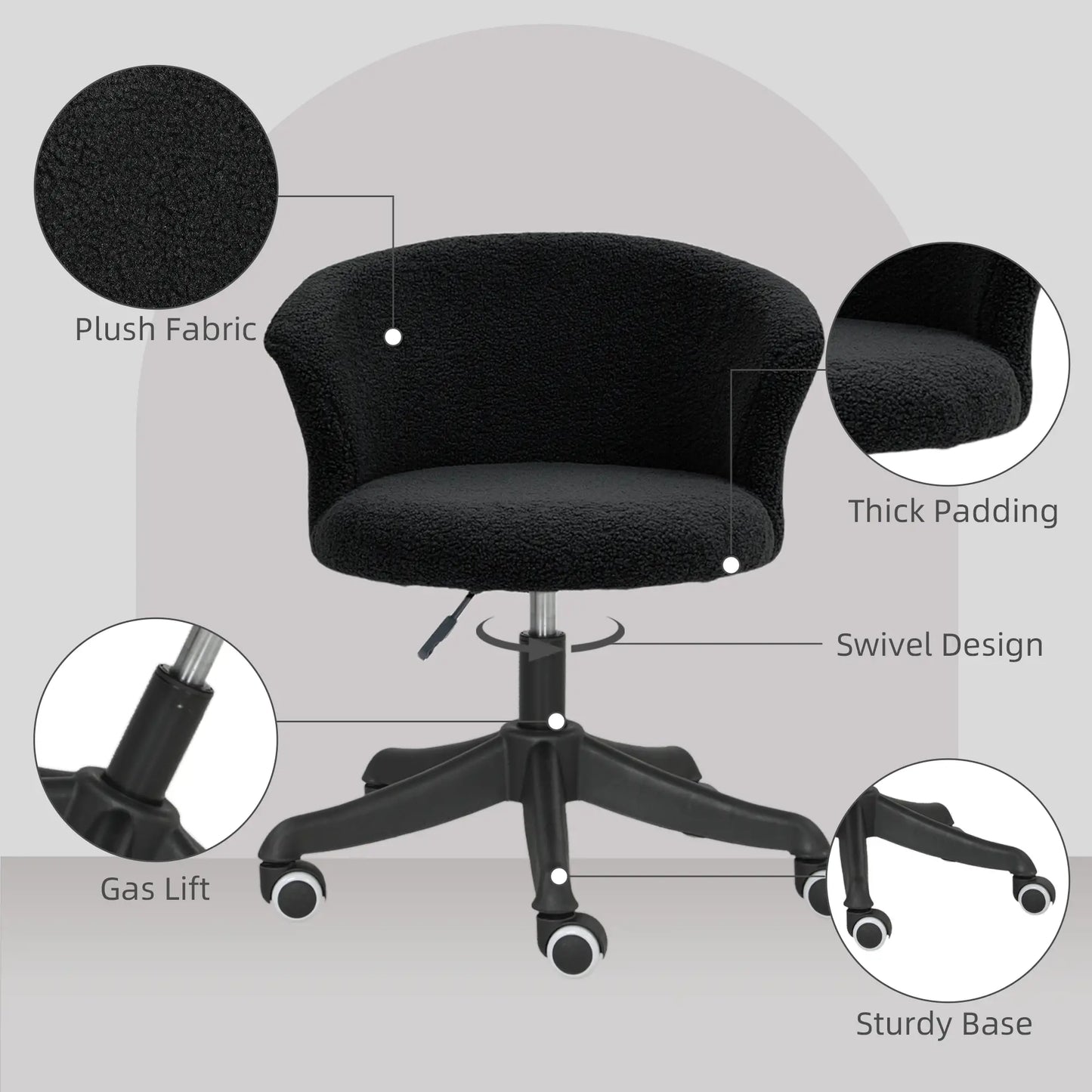 Armless Office Chair, Adjustable Height, Swivel Wheels, Mid Back, Black Task Chairs at Gallery Canada