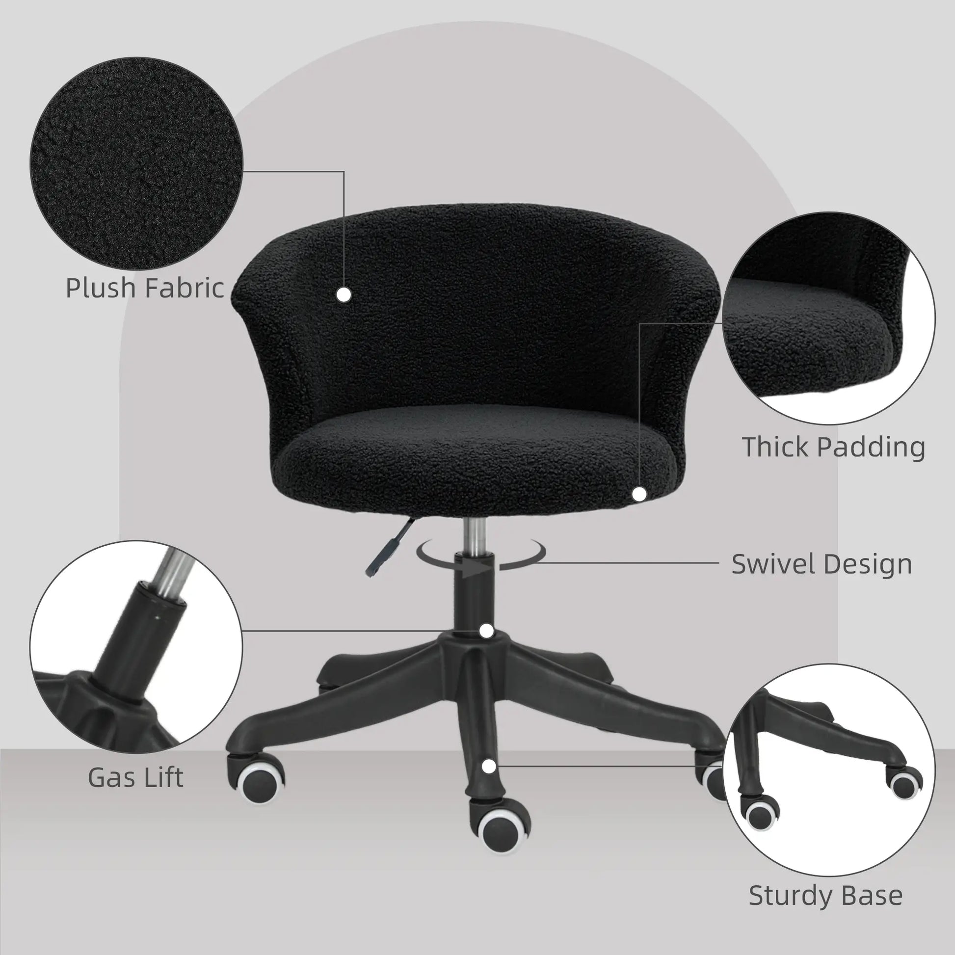 Armless Office Chair, Adjustable Height, Swivel Wheels, Mid Back, Black Task Chairs at Gallery Canada