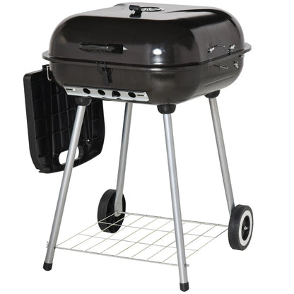 Charcoal BBQ Grill With Warming Rack, Portable Barbecue Smoker, 89 x 60 x 83 cm, Black Charcoal BBQ Grils at Gallery Canada