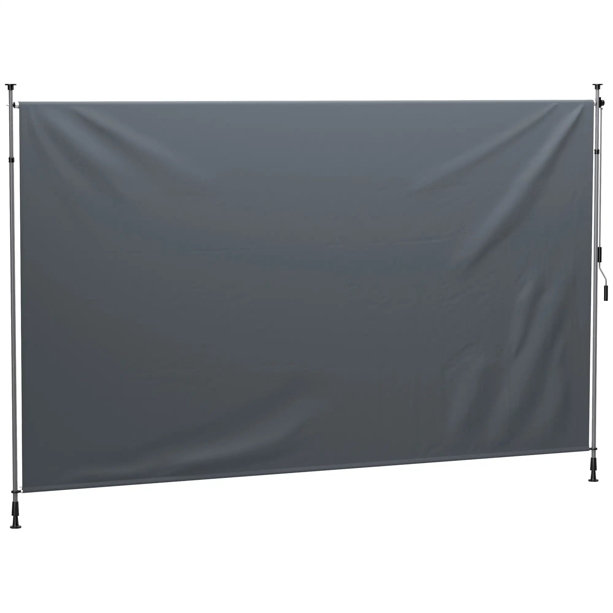 13' x 10' Manual Retractable Patio Awning, UPF30+ Water-Resistant, Dark Grey Patio Awnings at Gallery Canada