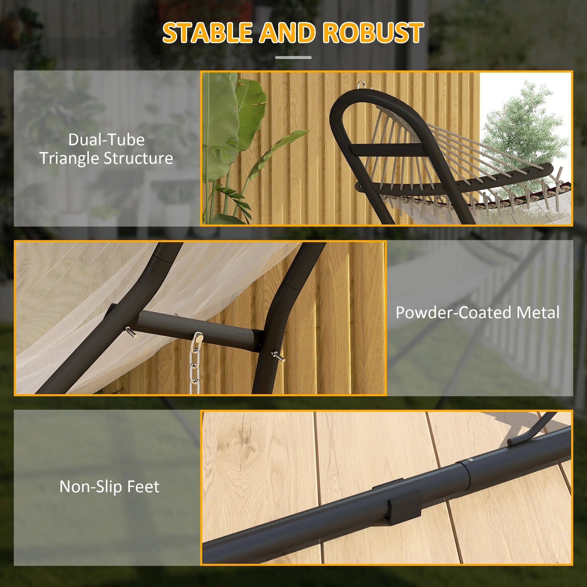 Steel Hammock Stand, Adjustable Height, 109.4