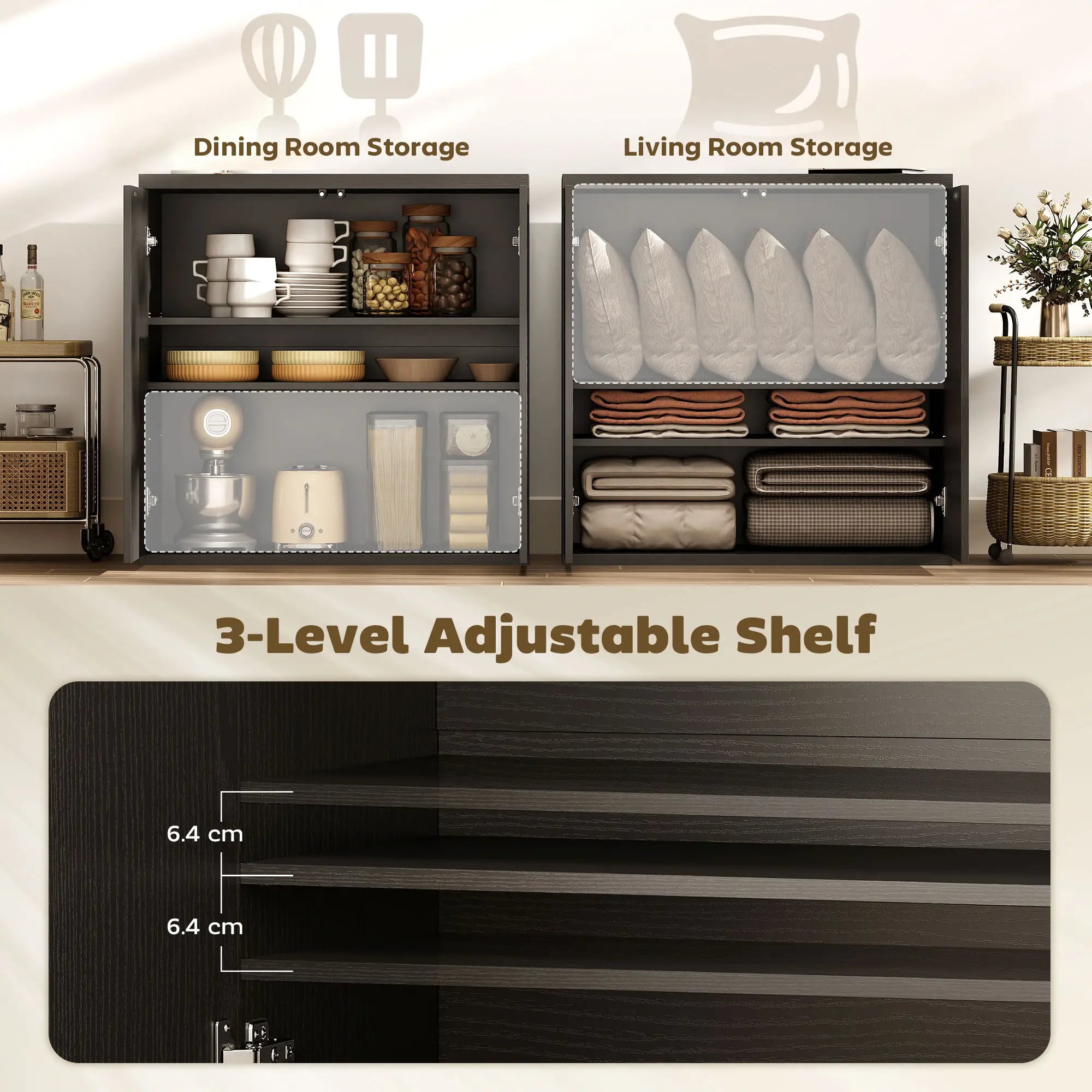 Sideboard Buffet Cabinet, 30.7