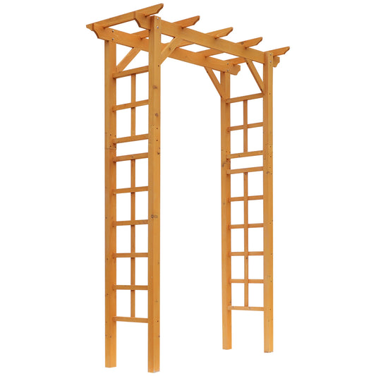 85" Wooden Garden Arbour, Arch Trellis for Climbing Vines, Orange Garden Arches Orange at Gallery Canada