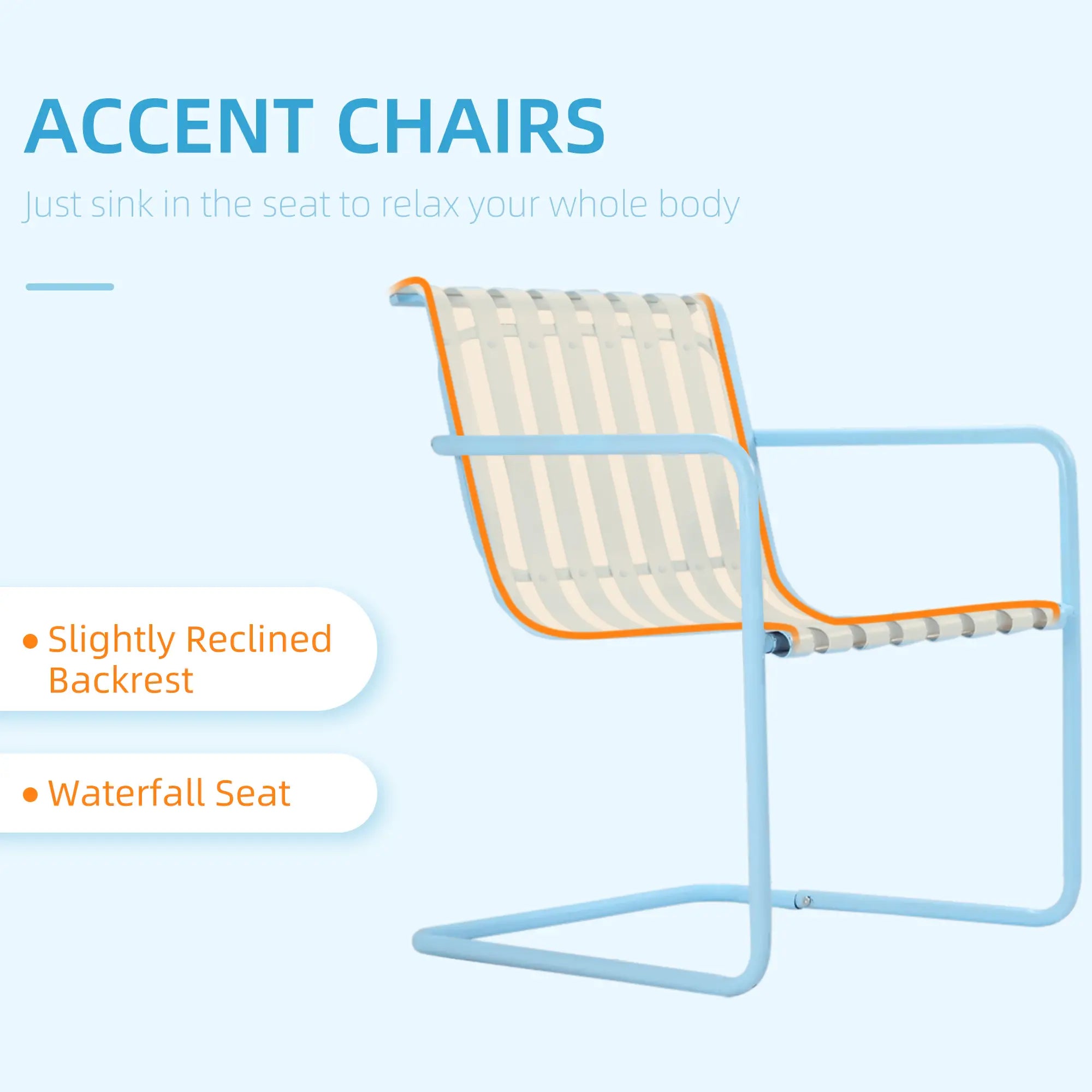 3-Piece Patio Bistro Set, Metal Frame, 2 Chairs & Round Table, Sky Blue Bistro Sets at Gallery Canada