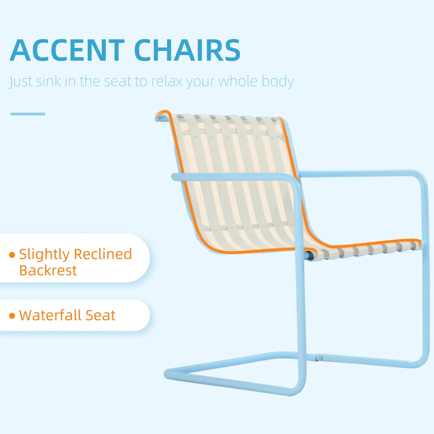 3-Piece Patio Bistro Set, Metal Frame, 2 Chairs & Round Table, Sky Blue Bistro Sets at Gallery Canada