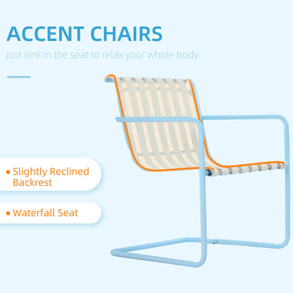 3-Piece Patio Bistro Set, Metal Frame, 2 Chairs & Round Table, Sky Blue Bistro Sets at Gallery Canada