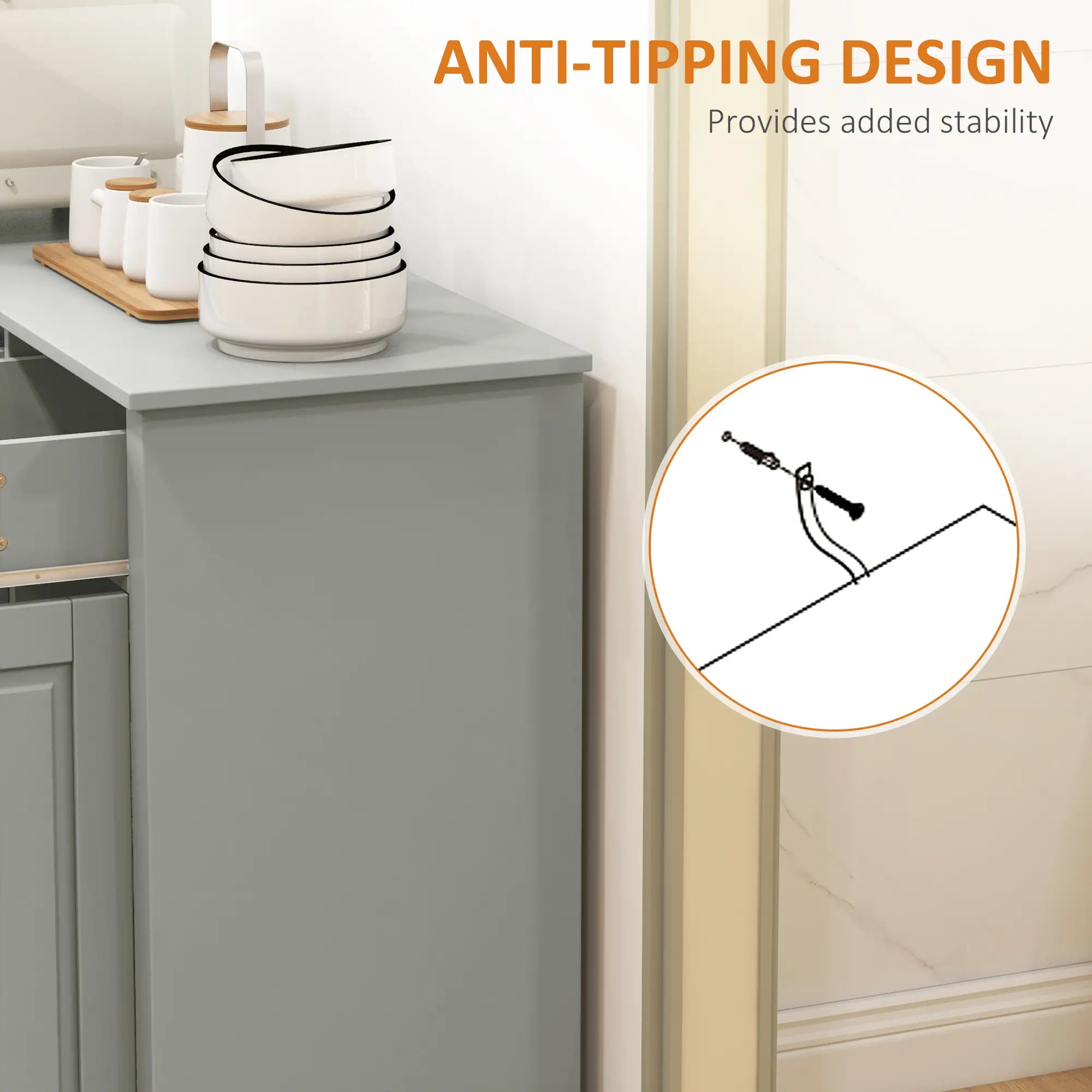 Modern Sideboard Cabinet, 2 Drawers, Adjustable Shelves, Dining Room, Grey Bar Cabinets at Gallery Canada