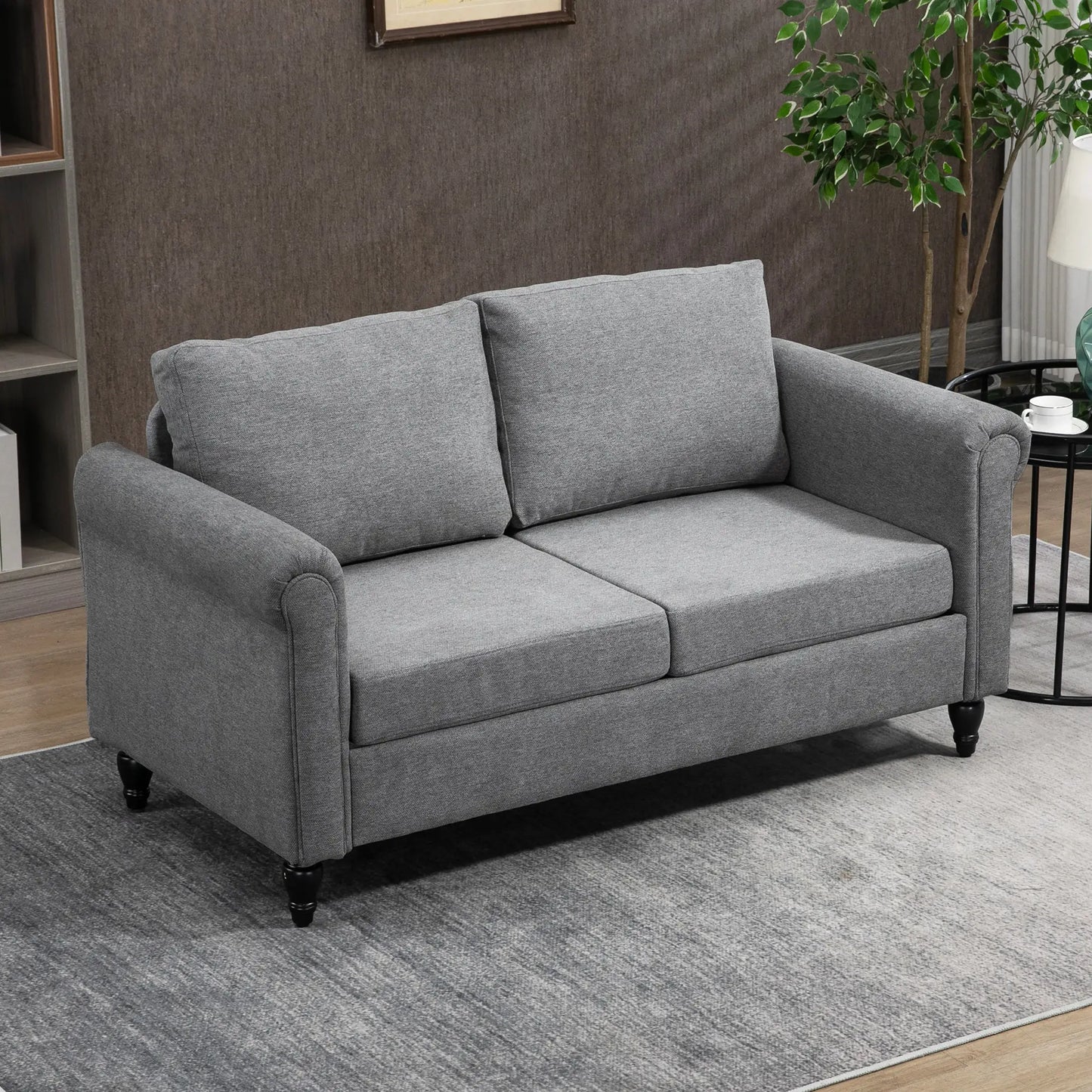 Vintage Loveseat, Chenille Fabric 2 Seater Sofa, Light Grey 2-Seater Sofas at Gallery Canada