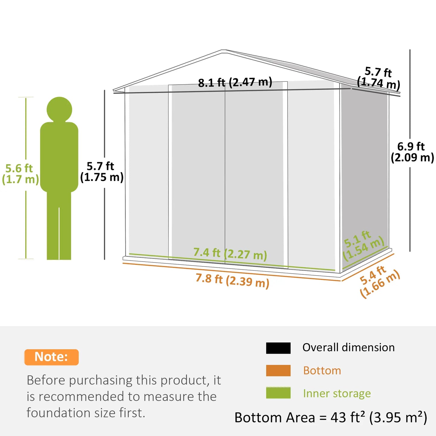 8' x 6' Outdoor Storage Shed, Metal Garden Shed, Dark Grey Sheds at Gallery Canada