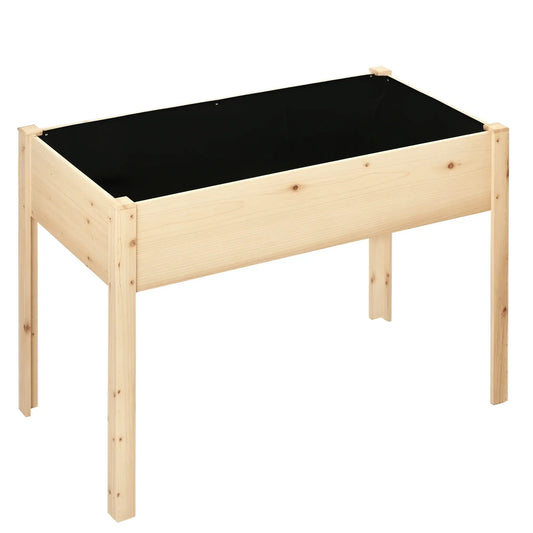 46'' x 24'' Raised Garden Bed, Wooden Elevated Planter Box, Non-Woven Liner Elevated Garden Beds Natural at Gallery Canada