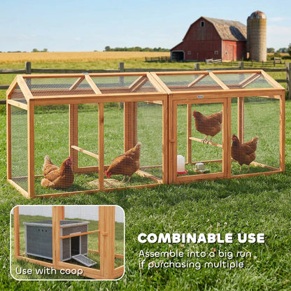 Wooden Chicken Run, Outdoor Coop With Perch, Dual Doors, Hen House Rabbit Hutch Chicken Coops at Gallery Canada