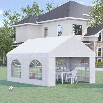 16.5' x 13' Outdoor Party Tent, With Sides, 4 Windows, 2 Doors, White Canopy Tents at Gallery Canada