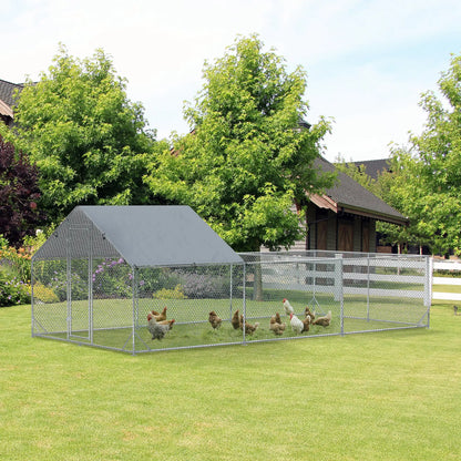 19.7' x 9.8' Metal Chicken Run, Waterproof Anti-UV Cover Chicken Coops at Gallery Canada
