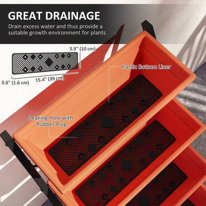 5-Tier Raised Garden Bed, Plant Stand, Flower Pots, Leaking Holes, Red Plant Stands at Gallery Canada