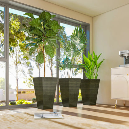 Ensemble de 3 Pots de Plante Hauts, 28 Pouces Taper, Bronze