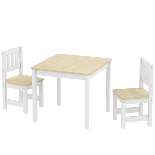 Kids Table And Chairs Set, Toddler Table And 2 Chair Set, Natural